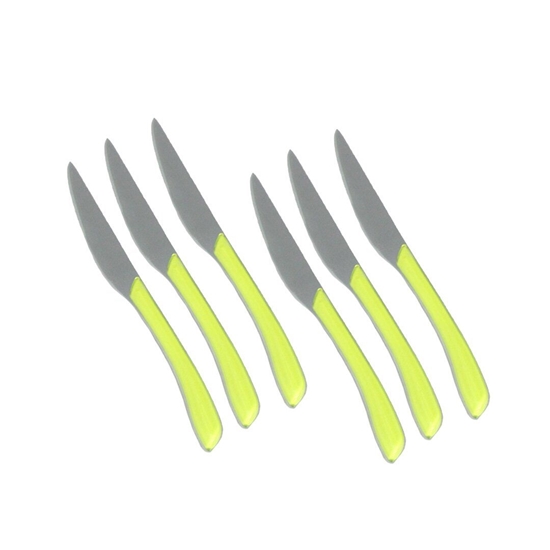 Picture of Stainless Steel Knife with Colored Handle, 6pcs - 23 Cm