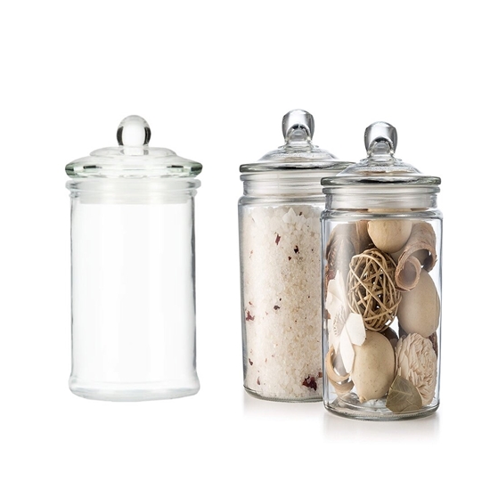 Picture of Glass Storage Canister, Clear Jar, With Clear Glass Lid