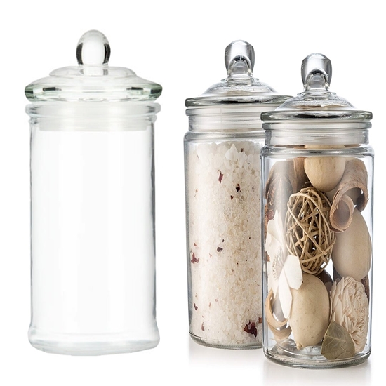 Picture of Glass Storage Canister, Clear Jar, With Clear Glass Lid - 21 x 10 Cm