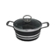 Picture of Black - Aluminum Cooking Pot with Glass Lid - 28 Cm