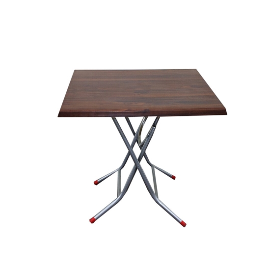 Picture of Table Square Folding Table Snack Table Multifunctional Dining Table Office Wood and Metal Table (Size : 80 x 80CM)