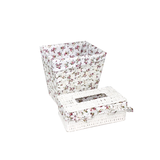 Picture of FLORAL BASKET AND TISSUE BOX 680-10