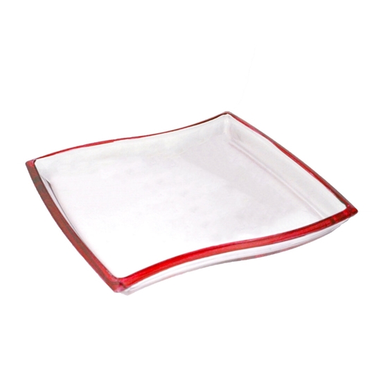 Picture of Glass Bowl with Red Color - 32 x 3.5 Cm