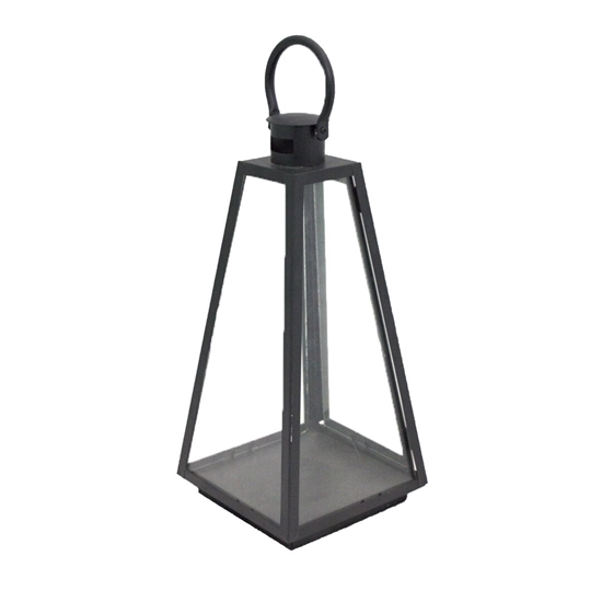 Picture of Black - Metal & Glass Lantern - 47 x 17 Cm