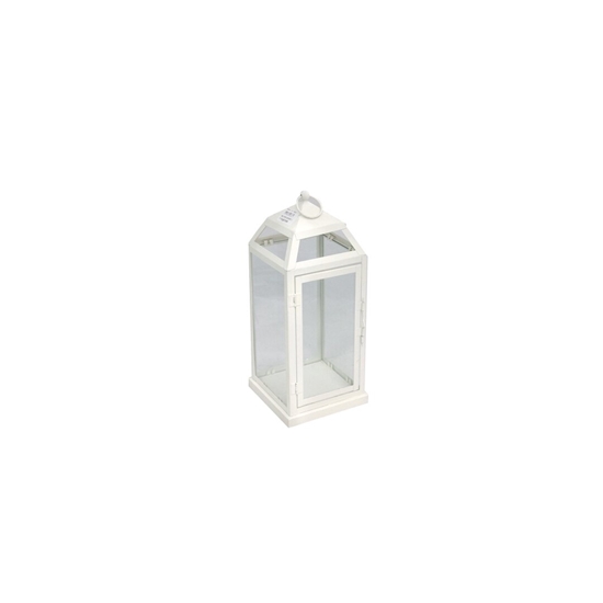 Picture of Off White - Metal & Glass Lantern - 34 x 14 Cm