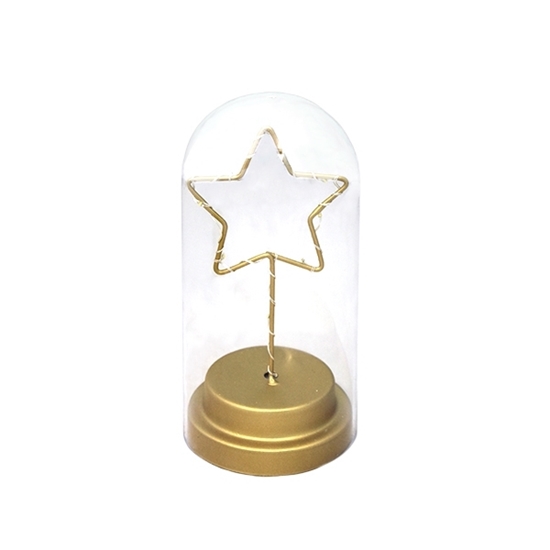 Picture of Plastic Transparent Dome with Golden Star - 15 x 7 Cm