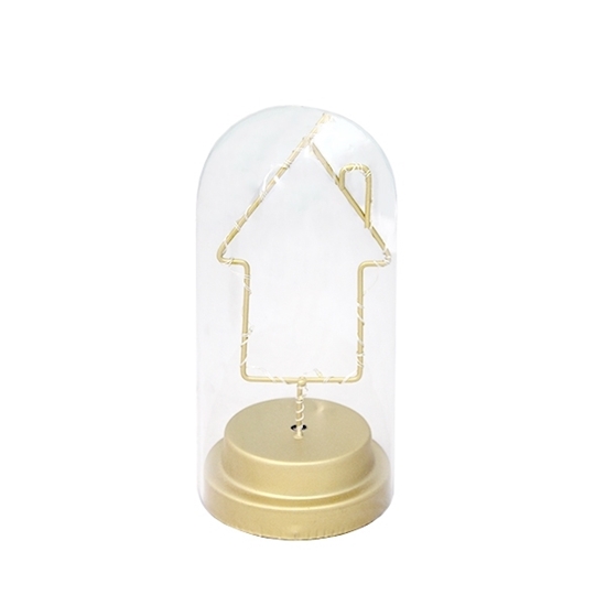 Picture of Plastic Transparent Dome with Golden Arrow - 15 x 7 Cm
