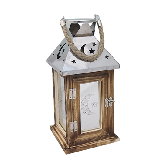 Picture of Ramadan Wooden Lantern - 30 x 13 Cm