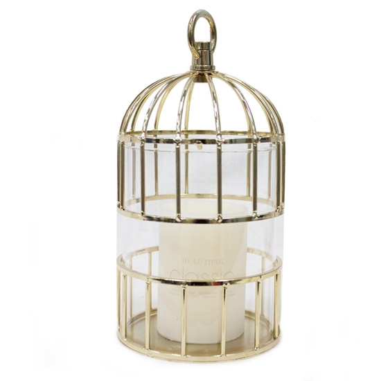 Picture of Gold Cage Candle Holder - H: 32 Cm