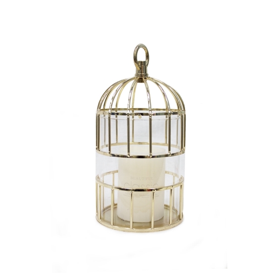 Picture of Gold Cage Candle Holder - H: 25 Cm
