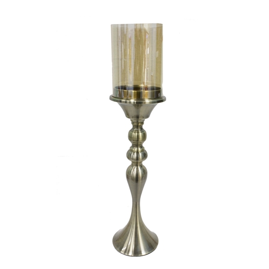 Picture of Candle Holder with Glass Shade - H: 53 Cm