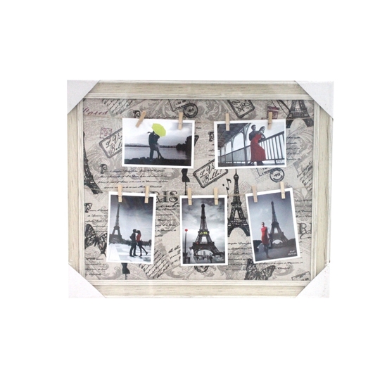 Picture of Photo Collage Frame with 10 Clothespin Clips - 46 x 56 Cm