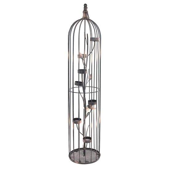 Picture of Metal Candle Holders Set, Tall Bird Cage Decorative Metal Candle Holders