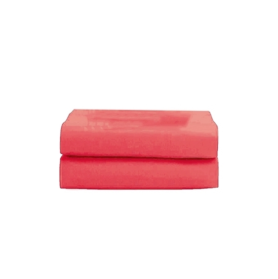 Picture of Single - Cotton & Polyester Light Red Fitted sheet - 120 x 200 x 30 Cm