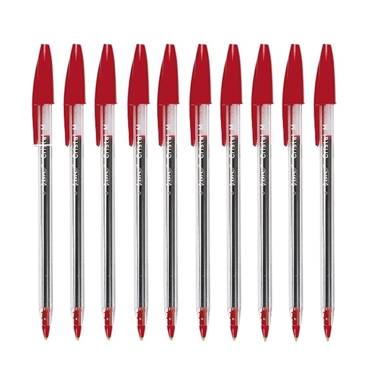 Picture of Medium Ballpoint Pens Ball Point Biros Red-50pcs