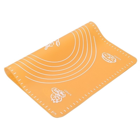 Picture of Silicone Baking Mat for Pastry Rolling with Measurements, Liner Heat Resistance Table Placemat Pad Pastry Board, Reusable Non-Stick Silicone Baking Mat for Housewife, Cooking Enthusiasts 64 x 44 CM