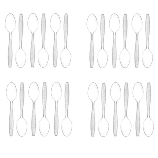 صورة Transparent Plastic Spoons - 18 PCs