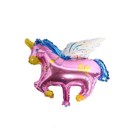 Picture of Party Aluminum Balloons Magical Unicorn Balloon Flying Horse Animal Kingdom Fantasy Fairy Birthday Party Favor 79 x 68 cm