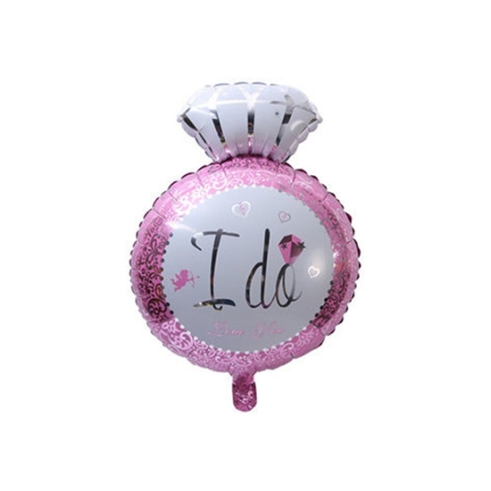 Picture of Diamond Ring I Do Balloon Aluminum Wedding Ceremony Bride Party Decoration, Pink  47 X 36 CM