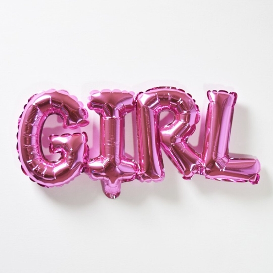 Picture of GIRL Letter Balloons, 32 x 84 cm One-piece Alphabet Baby Foil Balloons for Baby Birthday Party Decorations