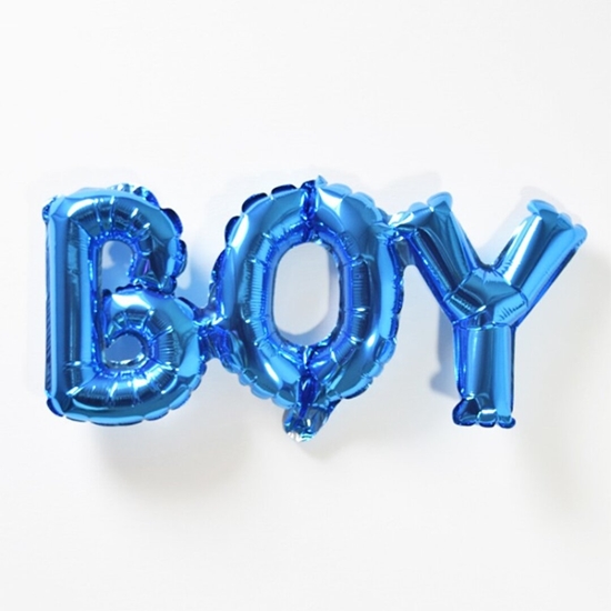 Picture of BOY Letter Balloons, 32 x 84 cm One-piece Alphabet Baby Foil Balloons for Baby Birthday Party Decorations
