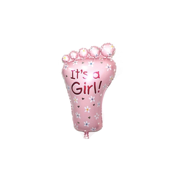Picture of It's A Girl Foot Balloon for Baby Shower Christening Birthday 79 x 46 cm