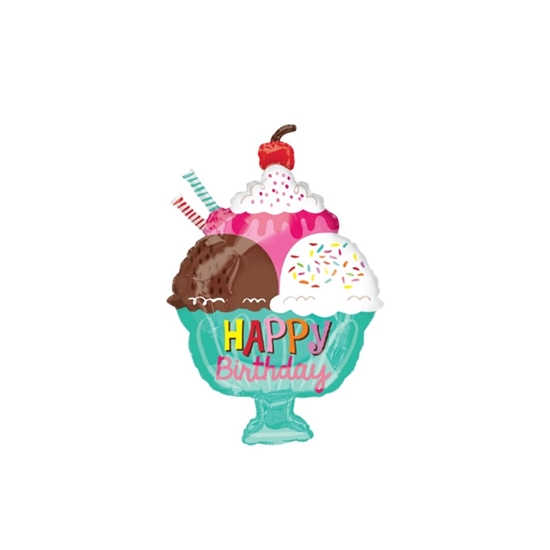 Picture of Happy Birthday Balloon- 49 x 79 cm- Ice Cream Shaped Balloon