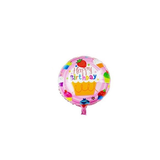 Picture of Happy Birthday Foil Helium Balloon, 18" Inch Round Foil Balloon