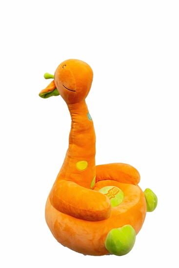 صورة Children's Plush Giraffe Character Chair, Orange - 60 x 45 x 35 Cm