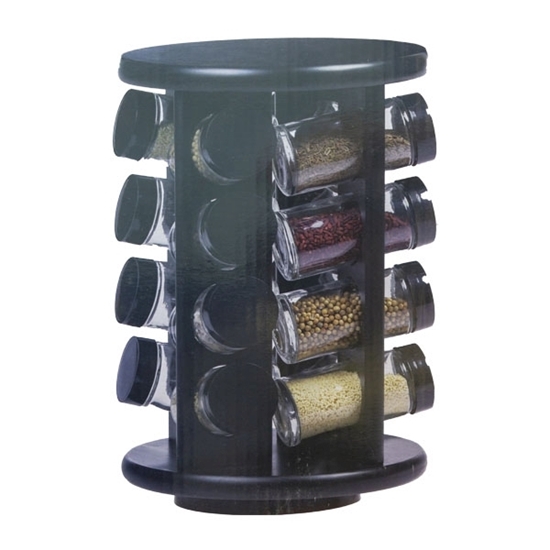 Picture of Glass and Plastic 16 Jar Spice Rack - 29 x 19 x 19 Cm