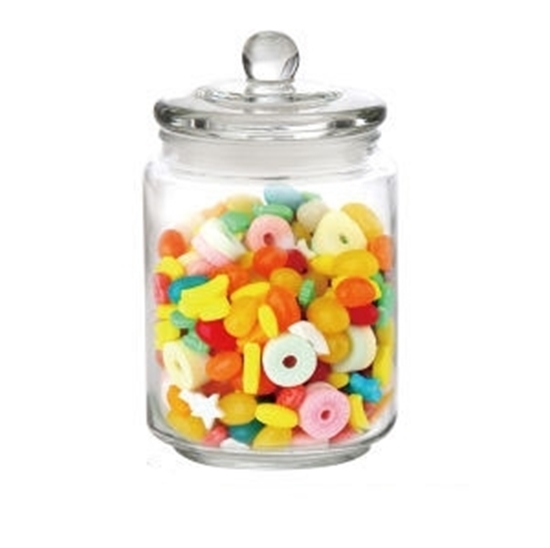 Picture of Glass Storage Canister, Clear Jar, With Clear Glass Lid - 25 x 12 Cm