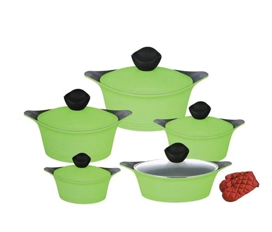 Picture of 5 PCs Cooking Set with Lid (Green)