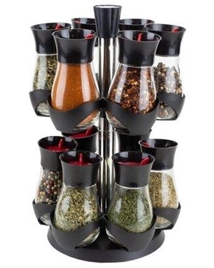 Picture of Glass And Plastic 12 Jar Spice Rack - 20 x 30 Cm //Jar 5 x 10 Cm