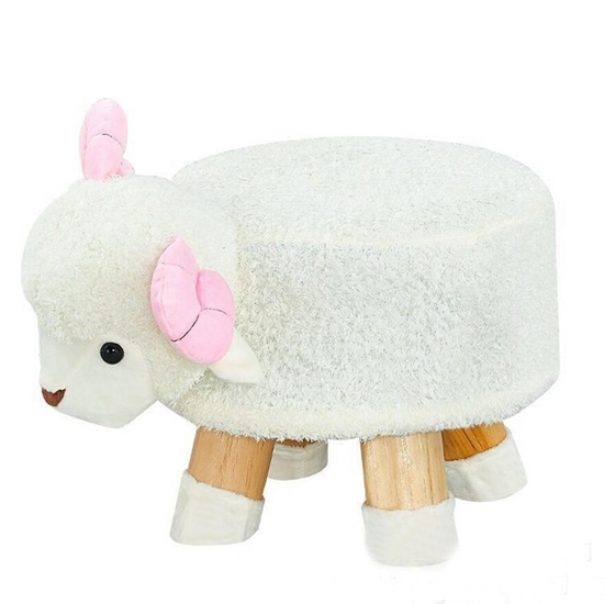 Picture of Children's Stool Solid Wood Sheep Shape - 28 x 32 Cm