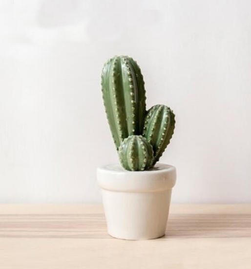 صورة Ceramic Cactus Potted Plants - 18 x 8 Cm