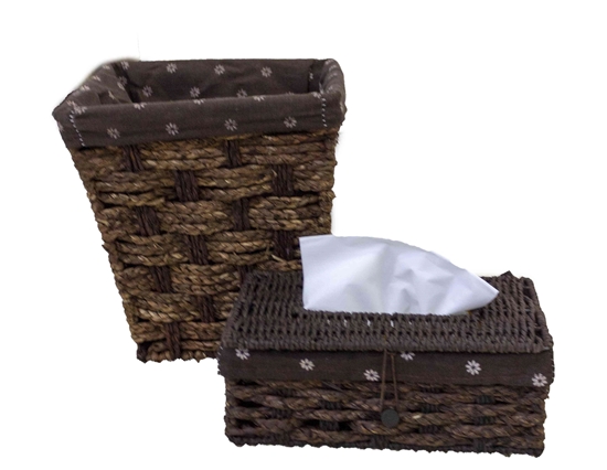 Picture of Brown Basket & Tissue Box -  24 x 21 x 24 Cm