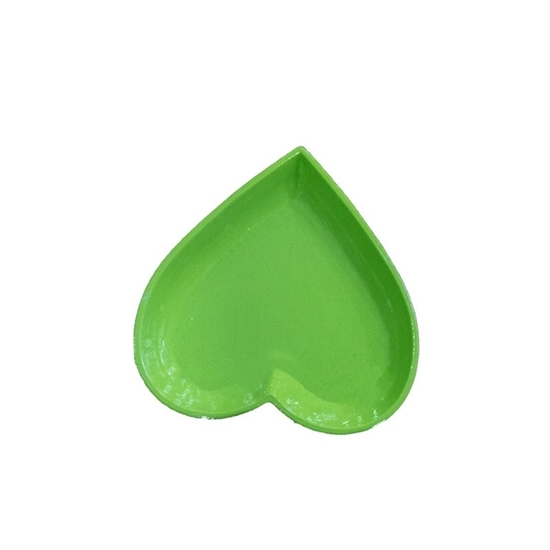 صورة صحن أخضر على شكل قلب - 32 × 20سم