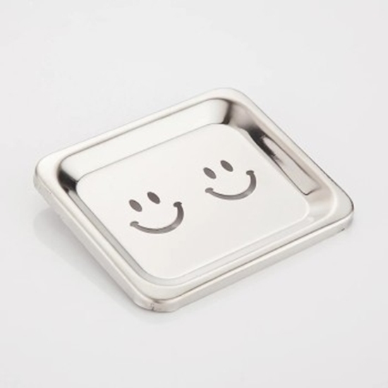 Picture of Set of 2 Stainless Steel Smiley Soap Dish - 12 x 10 Cm