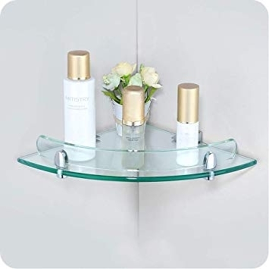 Picture of Bathroom Glass Corner Shelf - 24 x 24 Cm
