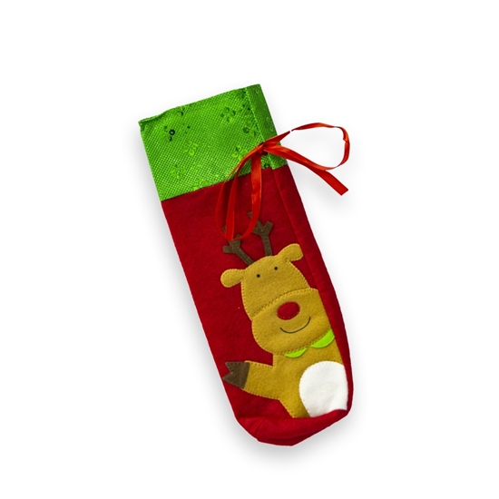 Picture of Christmas Bottle Cover Bag - 33 x 13 Cm