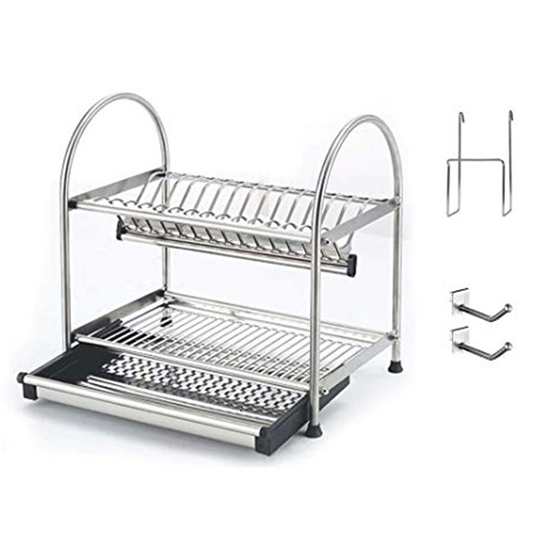 Picture of 2 Tier Stainless Steel Dish Drainers - 45 x 26 x 43 Cm