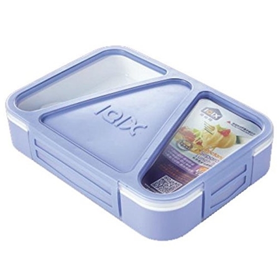 Picture of Leak Proof 3 Compartment Rectangular Shape Lunch Box - 24 x 17 x 5 Cm