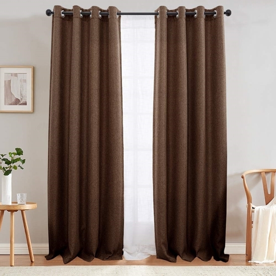 Picture of Brown - Living Room Curtain 2 Panels - 140 x 280 Cm