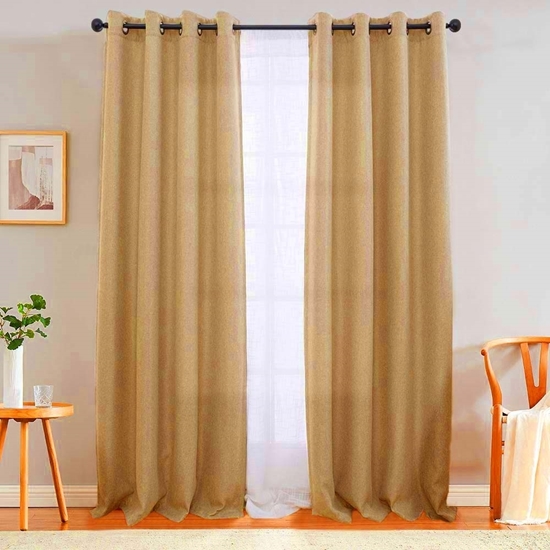 Picture of Dark Beige - Living Room Curtain 2 Panels - 140 x 280 Cm