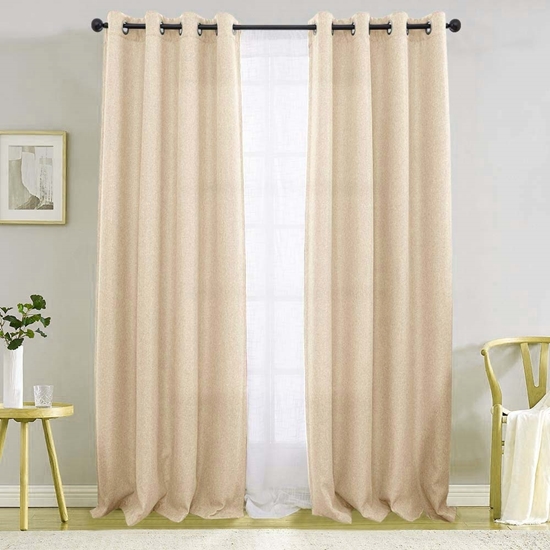 Picture of Beige - Living Room Curtain 2 Panels - 140 x 280 Cm