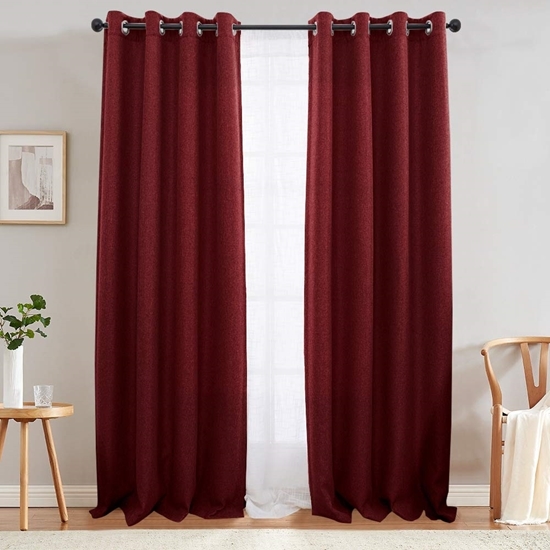 Picture of Red - Living Room Curtain 2 Panels - 140 x 280 Cm