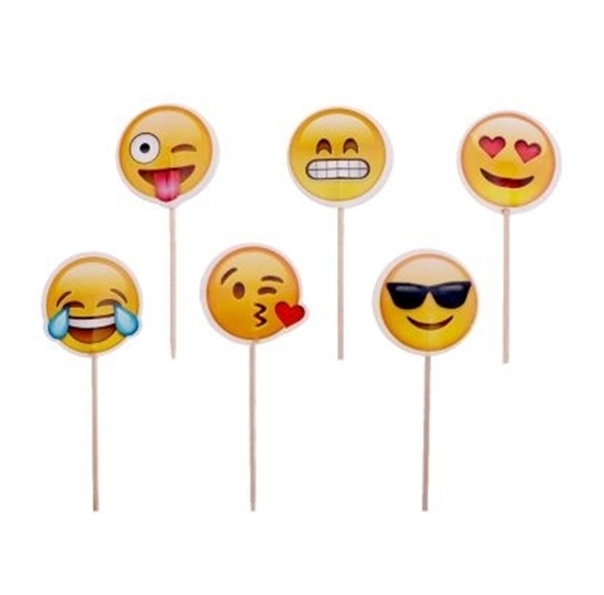 Picture of Cake Toppers EMOJI 10 PCS - 9 Cm