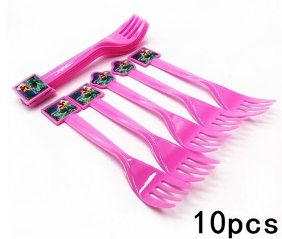 Picture of Plastic Forks MERMAID 10 PCS - 15 Cm