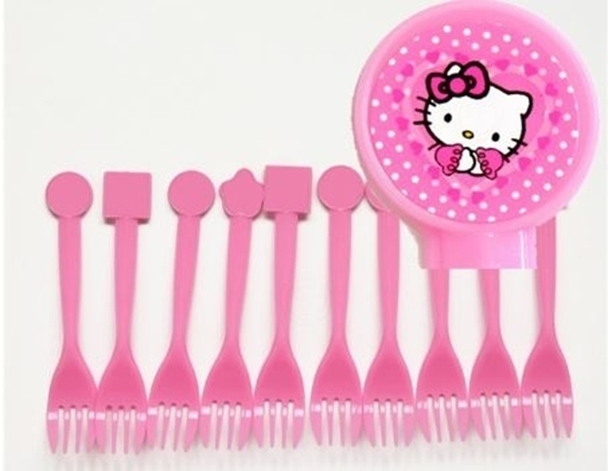 Picture of Plastic Forks HELLO KITTY 10 PCS - 15 Cm
