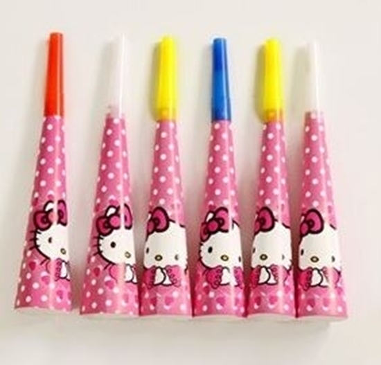 Picture of Party Horns HELLO KITTY 10 PCS - 20 Cm